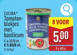 ALDI Cucina Tomatenblokjes met basilicum aanbieding