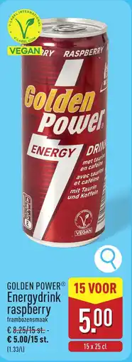 ALDI Golden Power Energydrink Raspberry aanbieding