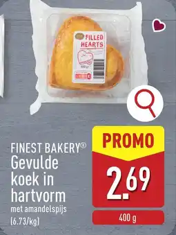 ALDI Finest bakery gevulde koek in hartvorm aanbieding
