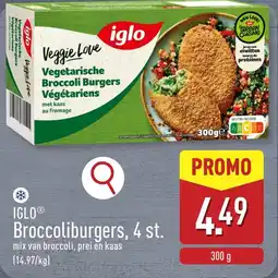ALDI Iglo broccoliburgers aanbieding