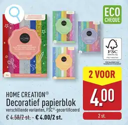 ALDI Home creation decoratief papierblok aanbieding