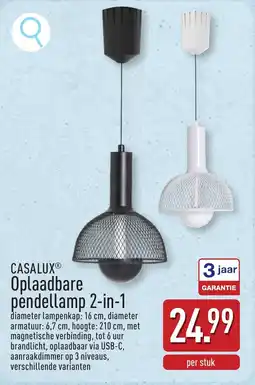 ALDI Casalux oplaadbare pendellamp 2-in-1 aanbieding
