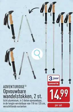 ALDI Adventuridge opvouwbare wandelstokken aanbieding