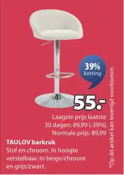 Jysk Taulov Barkruk aanbieding