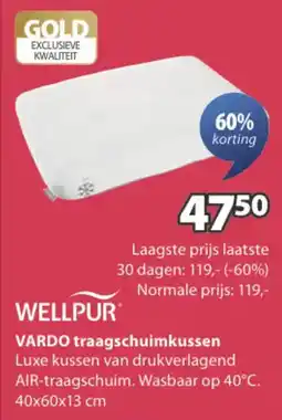Jysk Wellpur Vardo Traagschuimkussen aanbieding