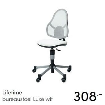 Baby & Tiener Lifetime bureaustoel luxe wit aanbieding