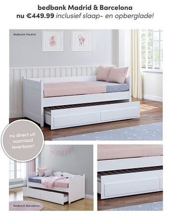 Baby & Tiener Bedbank madrid + barcelona aanbieding