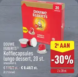 ALDI Douwe egberts koffiecapsules lungo dessert aanbieding