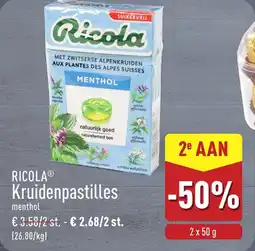 ALDI Ricola kruidenpastilles aanbieding