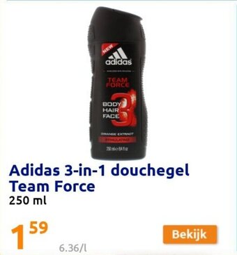 Action Adidas 3-in-1 douchegel Team Force aanbieding