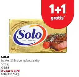 Spar SOLO bakken & braden plantaardig 500 g aanbieding