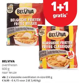 Spar BELVIVA ovenfrieten 600 g aanbieding