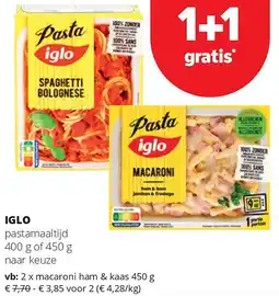 Spar IGLO pastamaaltijd 400 g aanbieding