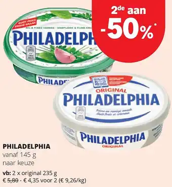 Spar PHILADELPHIA aanbieding
