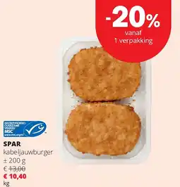 Spar SPAR kabeljauwburger aanbieding