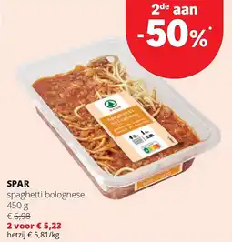 Spar SPAR spaghetti bolognese 450 g aanbieding