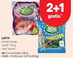Spar LUTTI kindersnoep vanaf 150 g aanbieding
