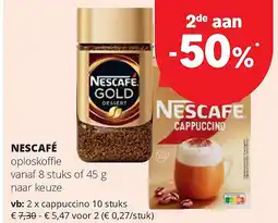 Spar NESCAFÉ oploskoffi e vanaf 8 stuks aanbieding