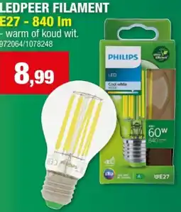 Hubo LEDPEER FILAMENT E27-840 Im aanbieding