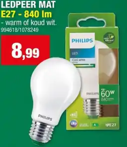 Hubo LEDPEER MAT E27-840 Im aanbieding