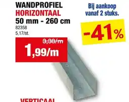 Hubo WANDPROFIEL HORIZONTAAL 50 mm - 260 cm aanbieding