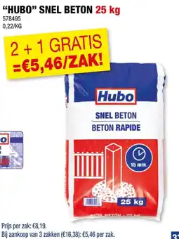 Hubo HUBO SNEL BETON 25 kg aanbieding