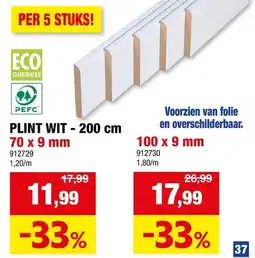 Hubo PLINT WIT - 200 cm 70 x 9 mm aanbieding