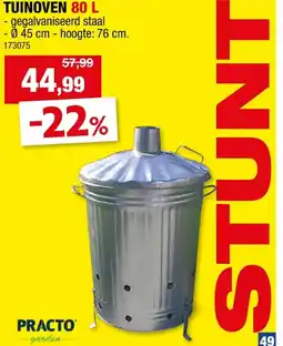 Hubo TUINOVEN 80 L aanbieding