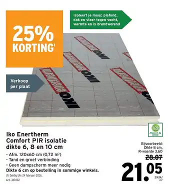 Iko Enertherm Comfort PIR isolatie dikte 6, 8 en 10 cm