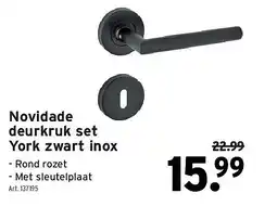 GAMMA Novidade deurkruk set York zwart inox aanbieding