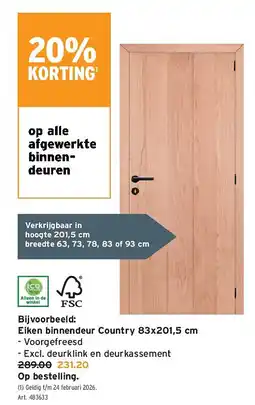 GAMMA Eiken binnendeur Country 83x201,5 cm aanbieding