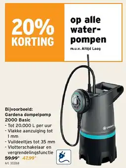 GAMMA Gardena dompelpomp 2000 Basic aanbieding