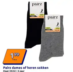 Action Pairz dames of heren sokken aanbieding