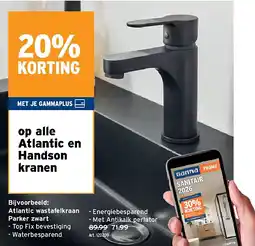 GAMMA Atlantic wastafelkraan Parker zwart aanbieding