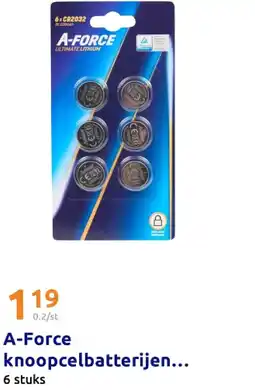 Action A-Force knoopcelbatterijen CR2032 aanbieding