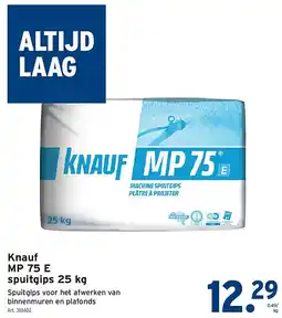 GAMMA Knauf MP 75 E spuitgips 25 kg aanbieding