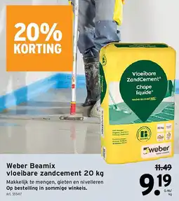 GAMMA Weber Beamix vloeibare zandcement 20 kg aanbieding