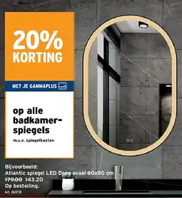 GAMMA Atlantic spiegel LED Dona ovaal 60x90 cm aanbieding