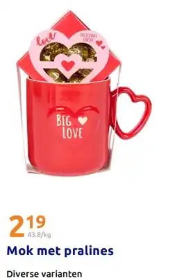 Action Mok met pralines aanbieding
