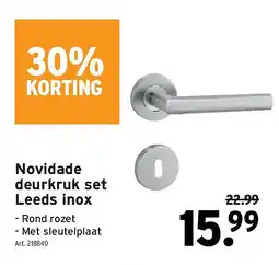 GAMMA Novidade deurkruk set Leeds inox aanbieding