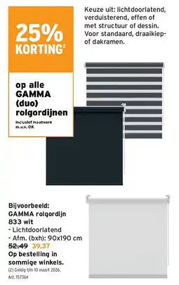 GAMMA GAMMA rolgordijn 833 wit aanbieding