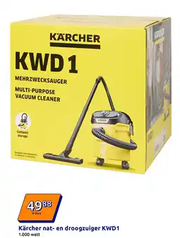 Action Kärcher nat- en droogzuiger KWD1 aanbieding