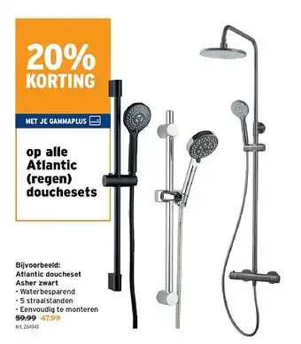 GAMMA Atlantic doucheset Asher zwart aanbieding