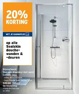 GAMMA Sealskin draaideur met wand Contour inox aanbieding