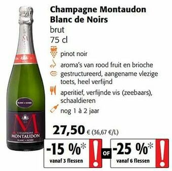 Colruyt Champagne montaudon blanc de noirs brut aanbieding