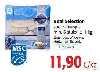 Colruyt Boni selection koolvishaasjes aanbieding