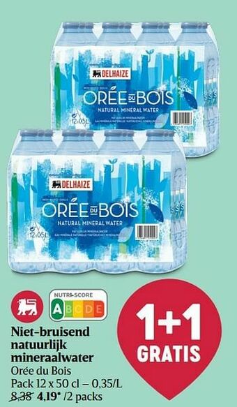 Delhaize Niet-bruisend natuurlijk mineraalwater orée du bois aanbieding