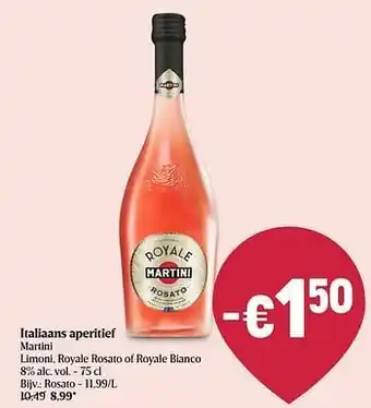 Delhaize Italiaans aperitief martini rosato aanbieding