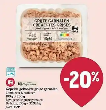 Delhaize Gepelde grijze garnalen delhaize aanbieding
