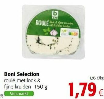 Colruyt Boni selection roulé met look + fijne kruiden aanbieding